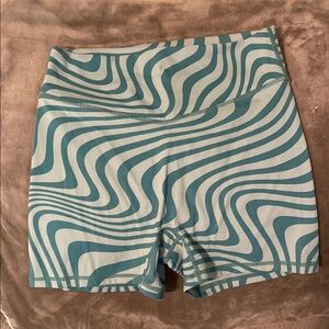 Stylish Teal Patterned Bike Shorts